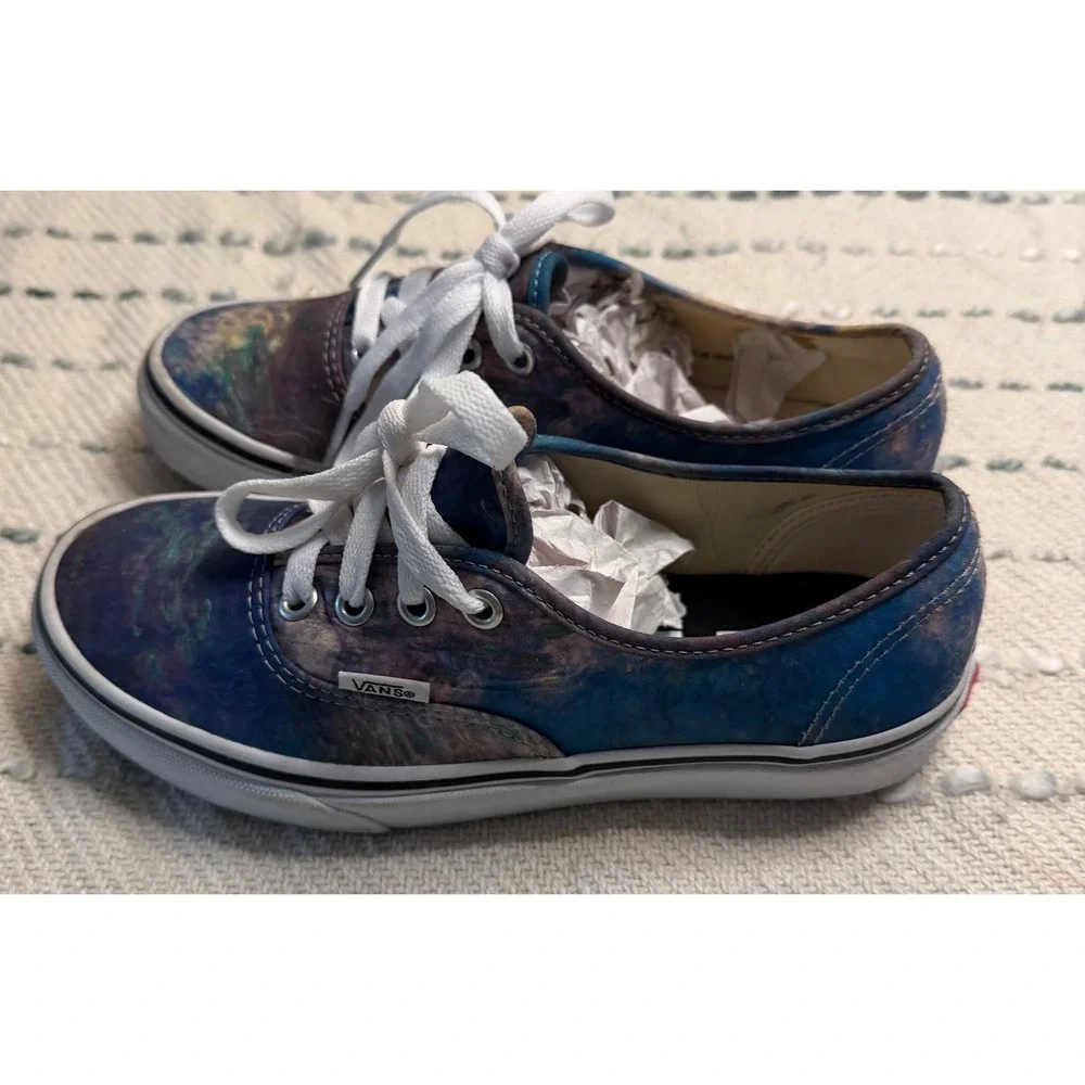 Vans MoMA Claude Monet Water Lilies Authentic Sneakers Blue Men 5 Women 6.5